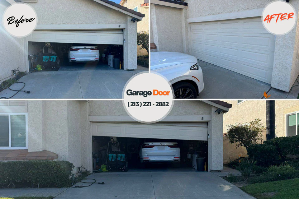 Before and after: garage door repair St. Helens, OR